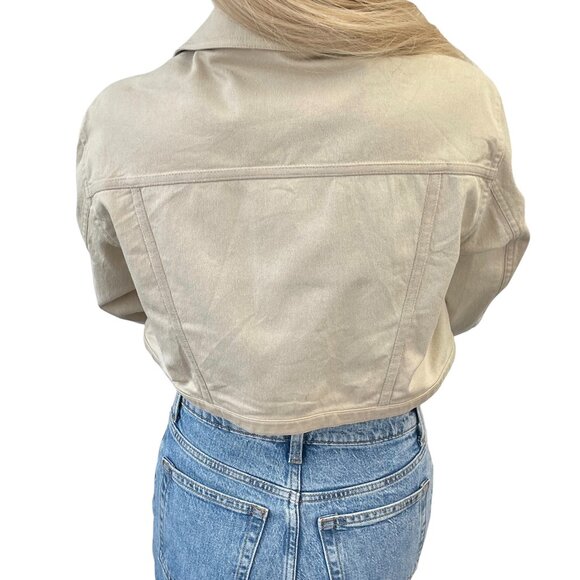 Christian Dior Vintage 2001 Croped Denim Jacket #38 Beige Long Sleeve [106434] - Picture 4 of 13